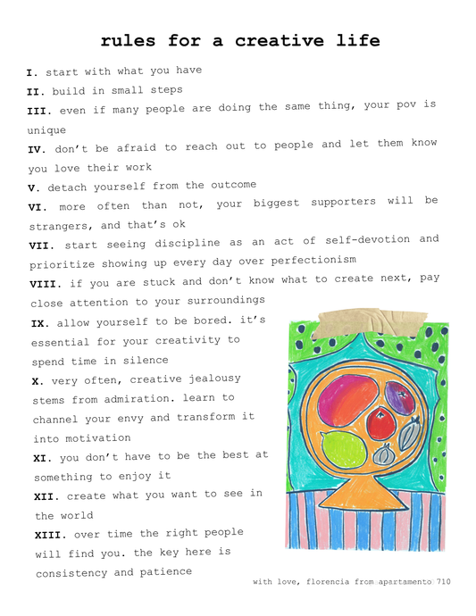 Rules for a creative life